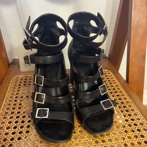 saint laurent babies heel booties